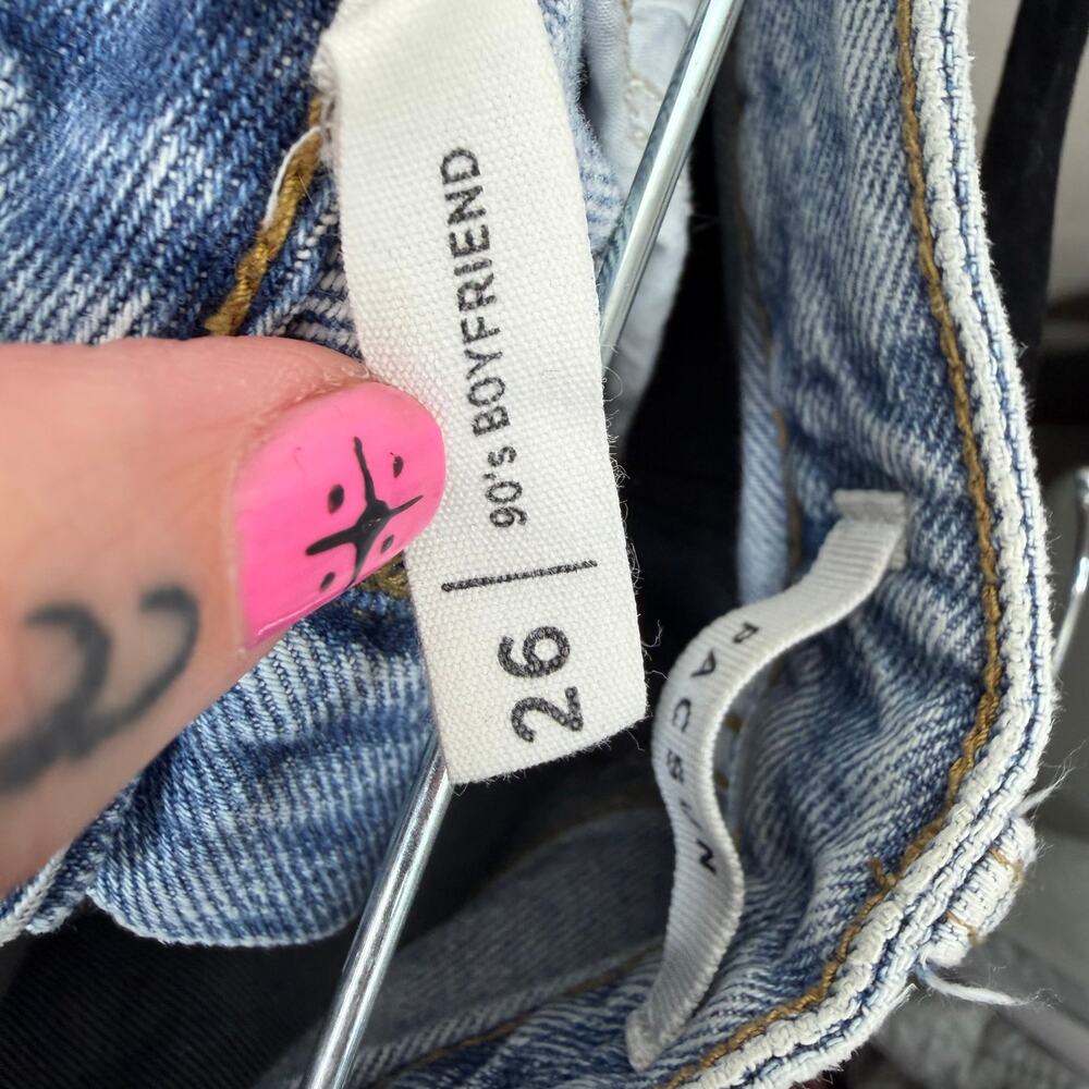 PacSun Eco Light Blue Wash 90's Boyfriend Distressed Baggy Relaxed Jeans Size 26 - Picture 6 of 7